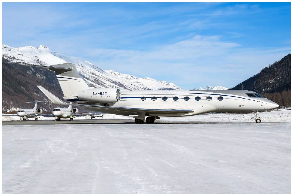 Photograph of the Gulfstream, according to the DOJ warrant.