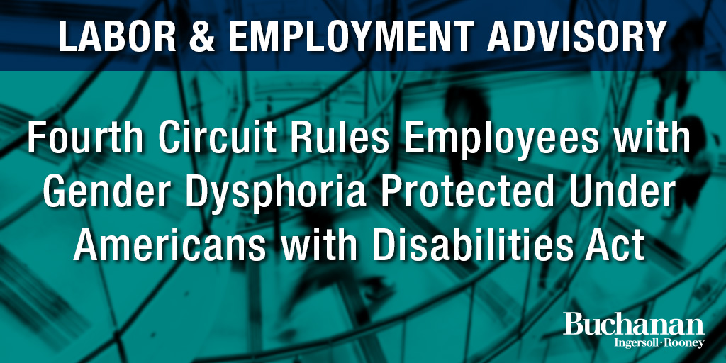 Fourth Circuit Rules Employees with Gender Dysphoria Protected Under